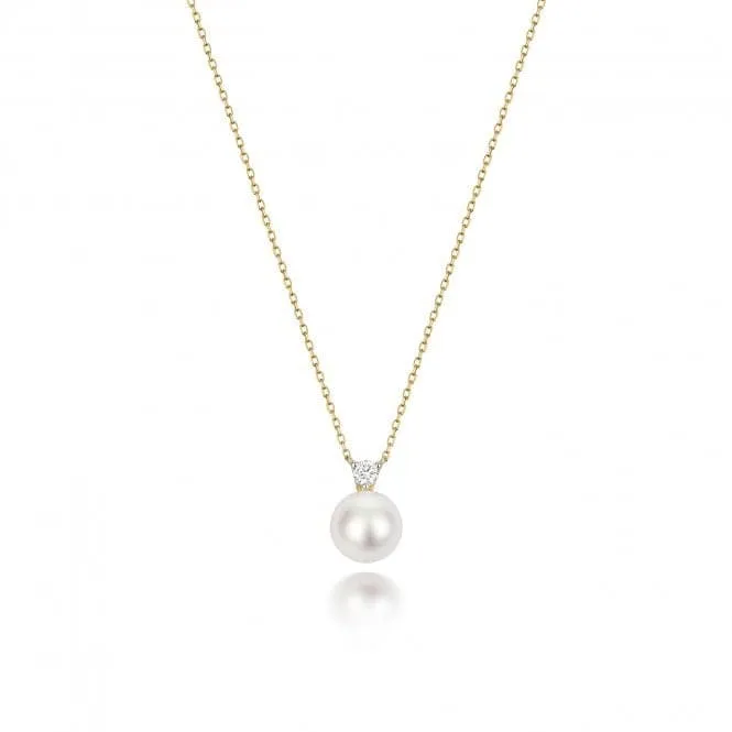 18ct Gold Diamond & Akoya Pearl Necklace NDQ202