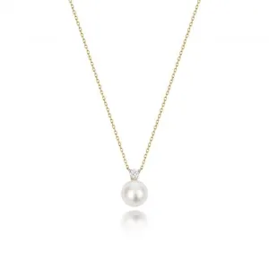 18ct Gold Diamond & Akoya Pearl Necklace NDQ202