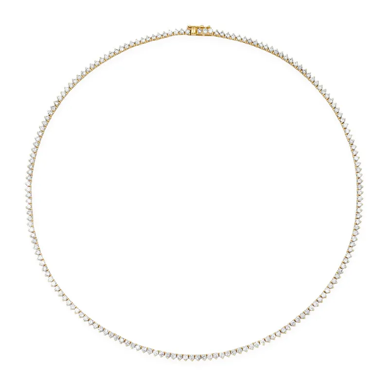 3-Prong Diamond Tennis Necklace