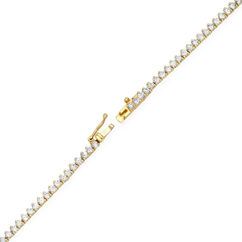 3-Prong Diamond Tennis Necklace