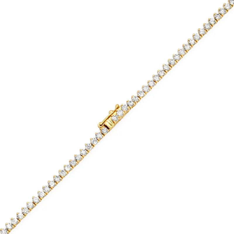 3-Prong Diamond Tennis Necklace