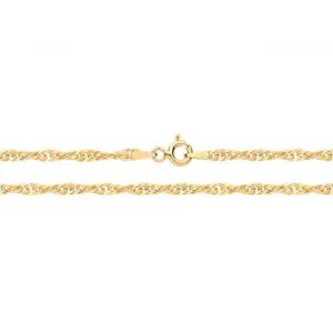 9ct Yellow Gold Singapore Lightweight Hollow Chain CH229