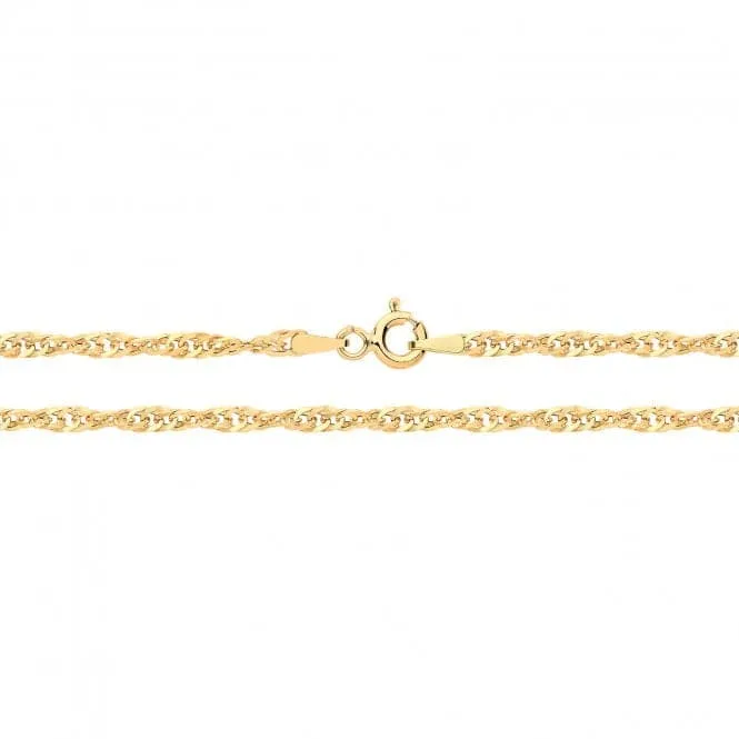 9ct Yellow Gold Singapore Lightweight Hollow Chain CH229