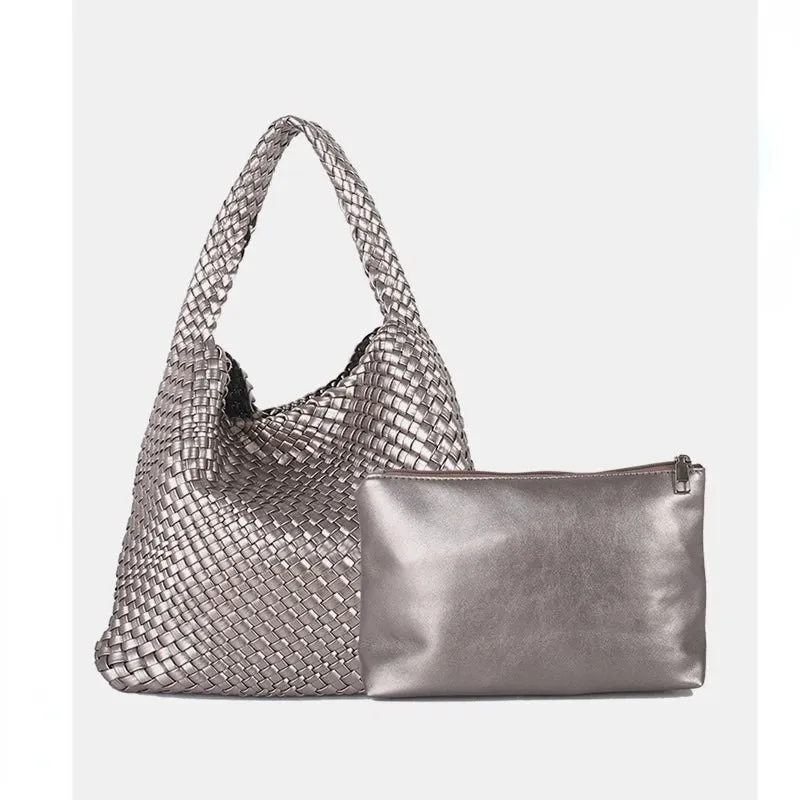 A&A Luxe Yara Woven Large Tote Bag