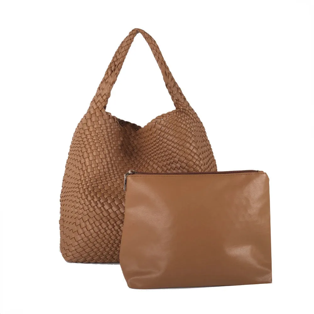 A&A Luxe Yara Woven Large Tote Bag