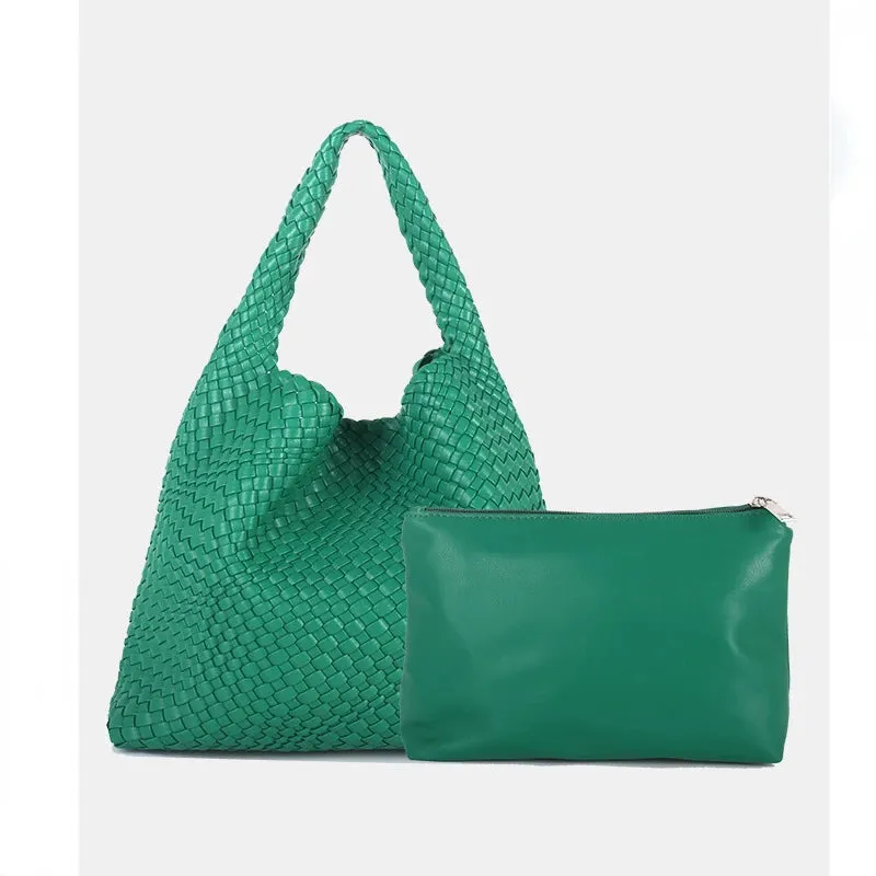 A&A Luxe Yara Woven Large Tote Bag