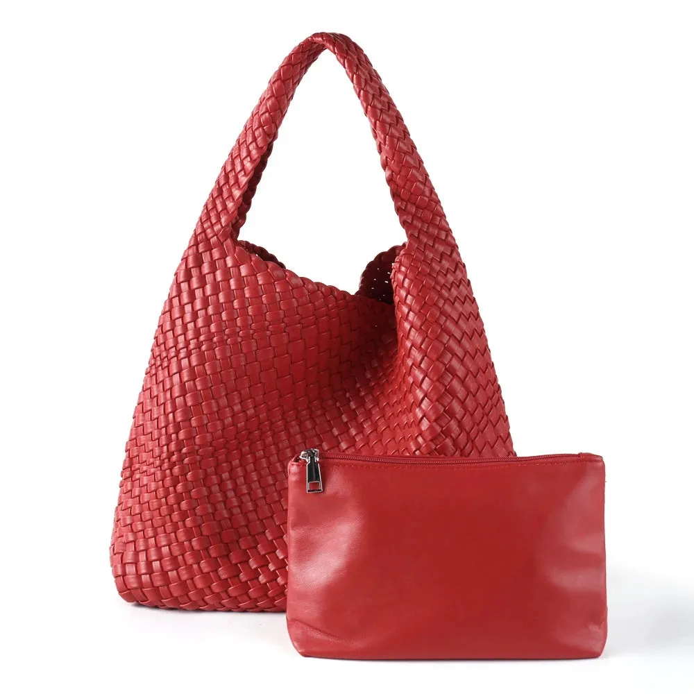 A&A Luxe Yara Woven Large Tote Bag