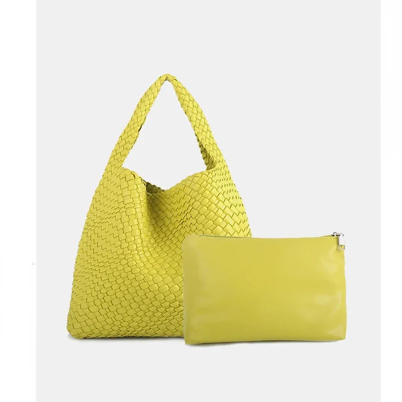 A&A Luxe Yara Woven Large Tote Bag