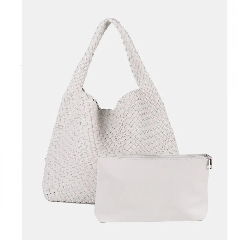 A&A Luxe Yara Woven Large Tote Bag