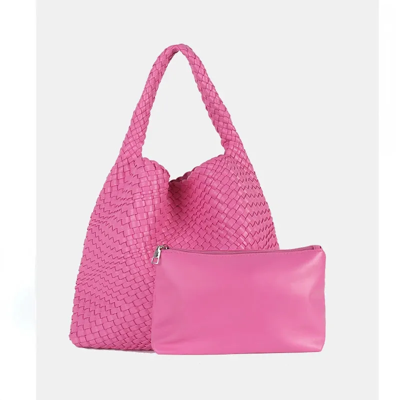 A&A Luxe Yara Woven Large Tote Bag