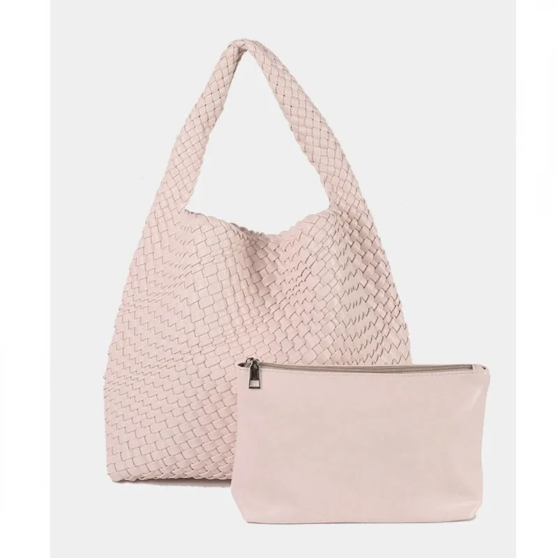 A&A Luxe Yara Woven Large Tote Bag