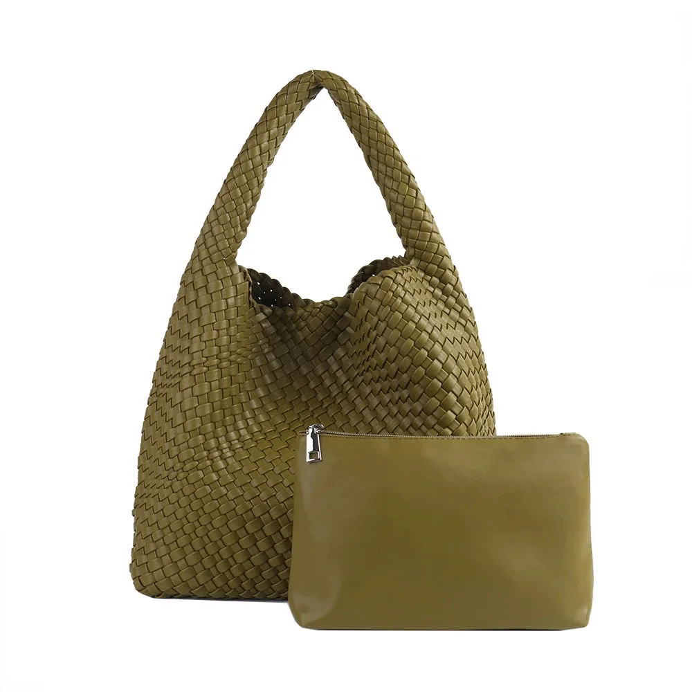 A&A Luxe Yara Woven Large Tote Bag