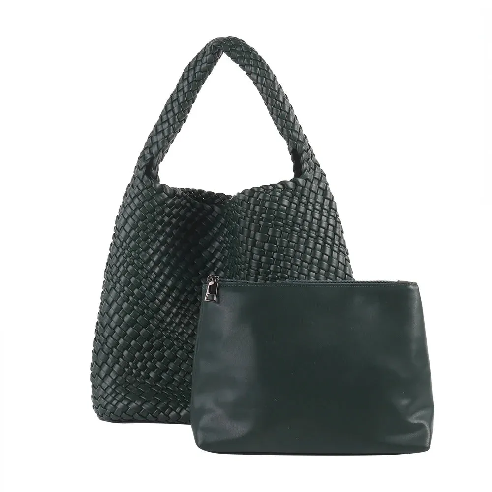 A&A Luxe Yara Woven Large Tote Bag