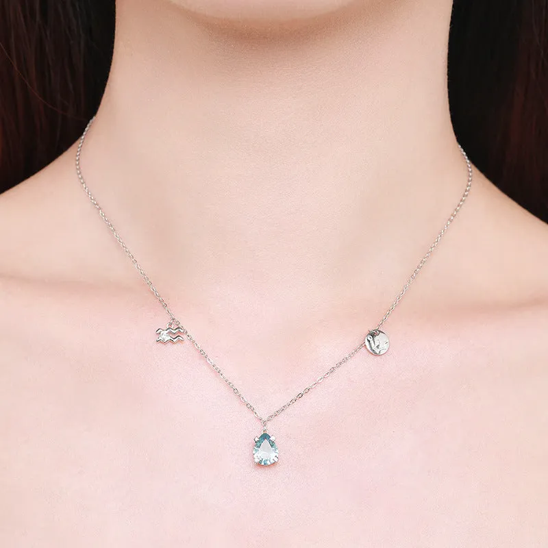 Aquamarine Constellation Necklace for Aquarius Personality