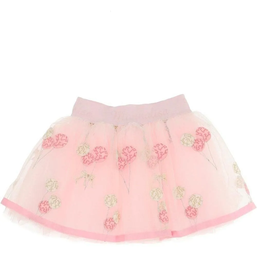 Baby Girls Pink Floral Tulle Skirt