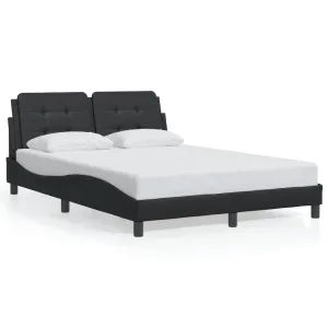 Bed Frame with Headboard Black 140x190 cm Faux Leather