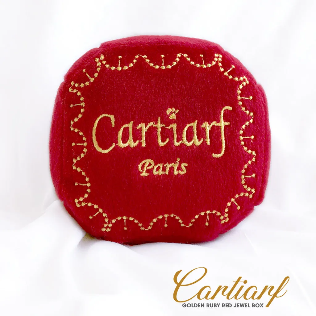 Cartiarf Plush Dog Toy Squeaky Ruby Red Jewelry Box