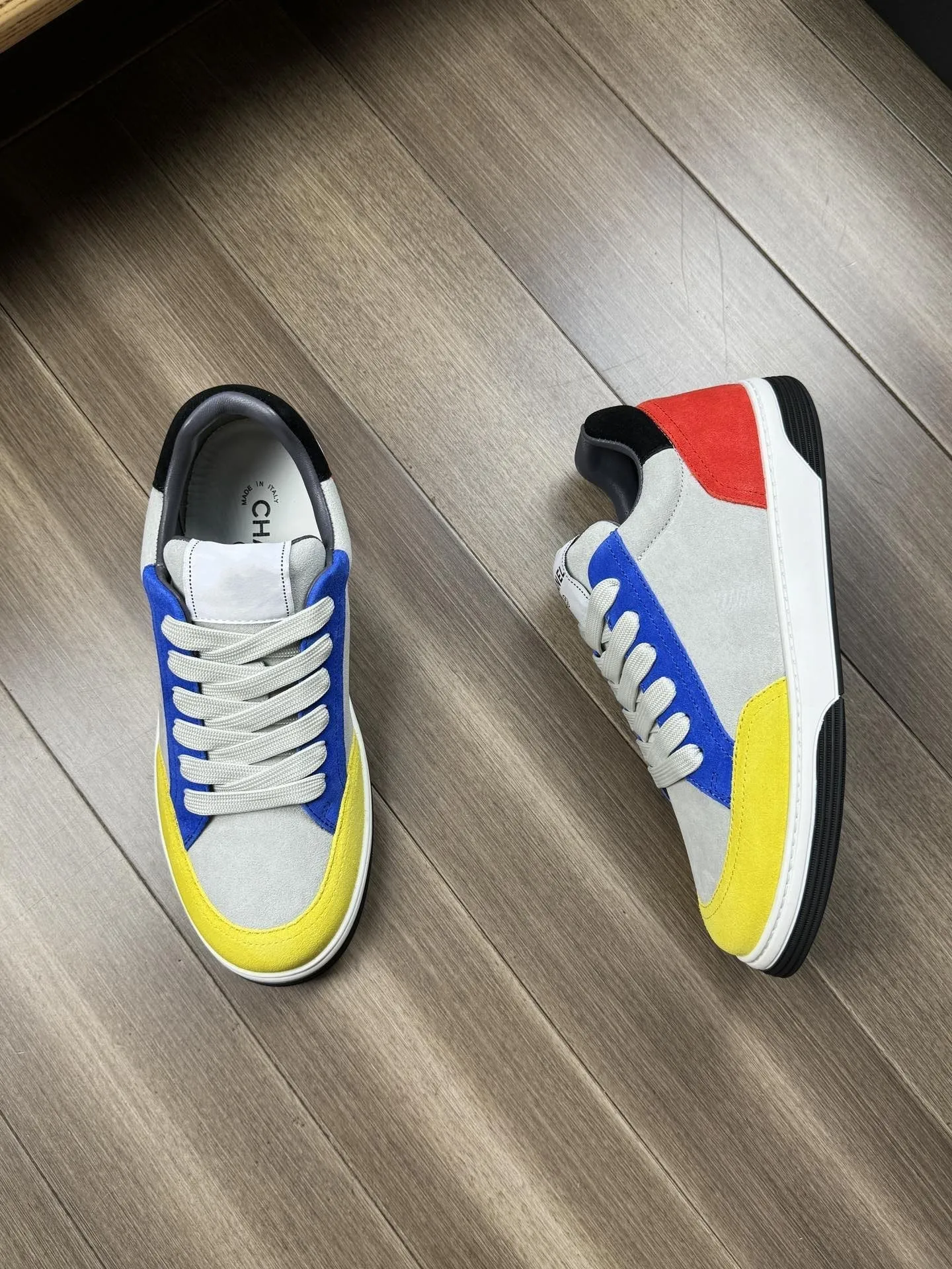 CC TRAINERS CALFSKIN BLUE YELLOW