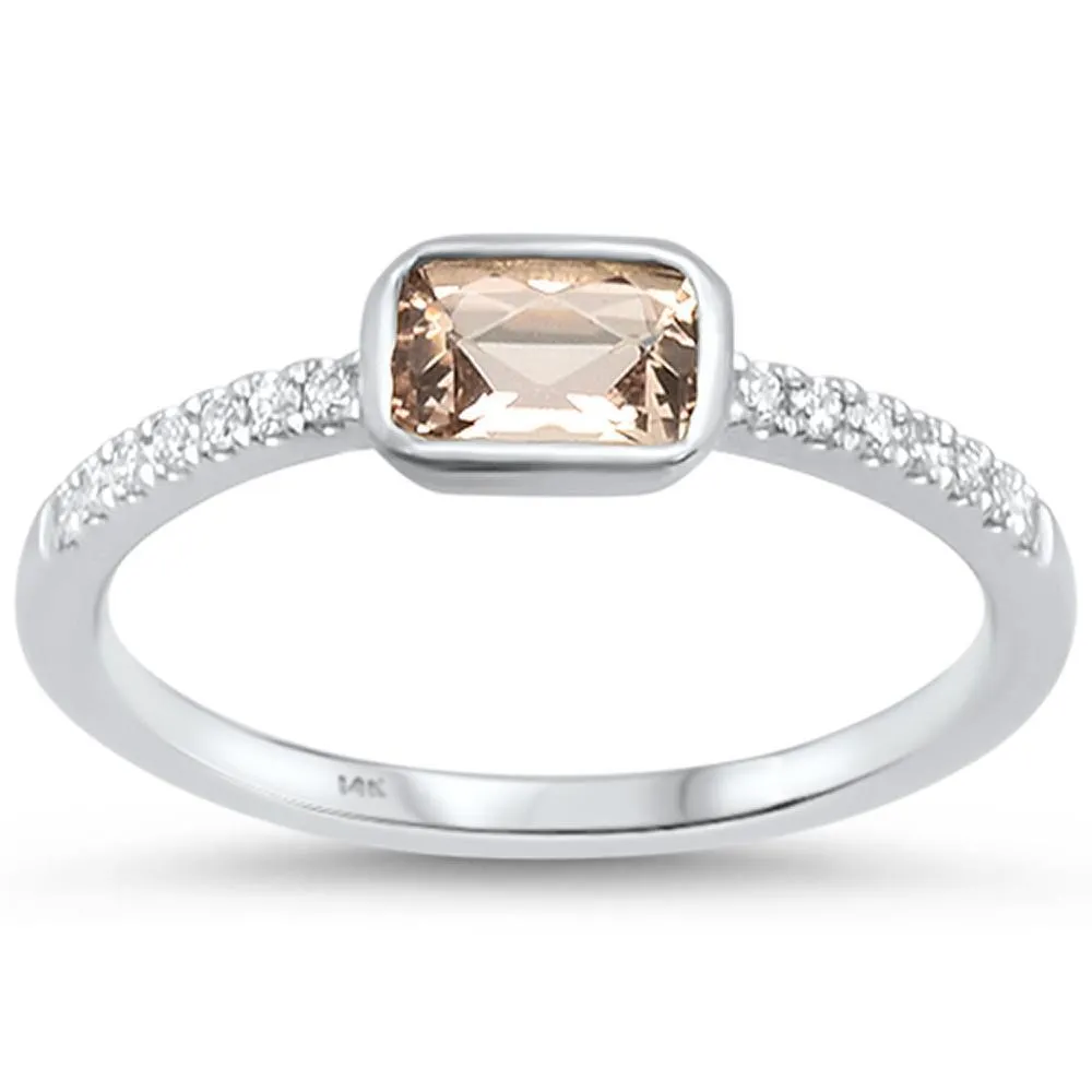 Chic Morganite and Diamond Ring 14K Gold