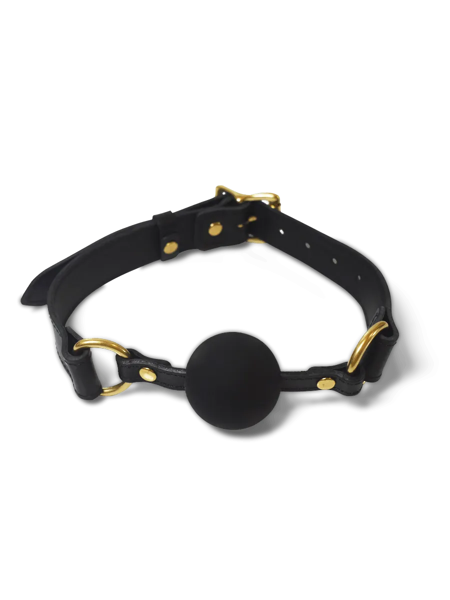 Coco de Mer Black Leather Ball Gag