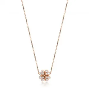 Diamond Jewellery 18ct Gold Diamond Large Clover Necklace NDQ118R