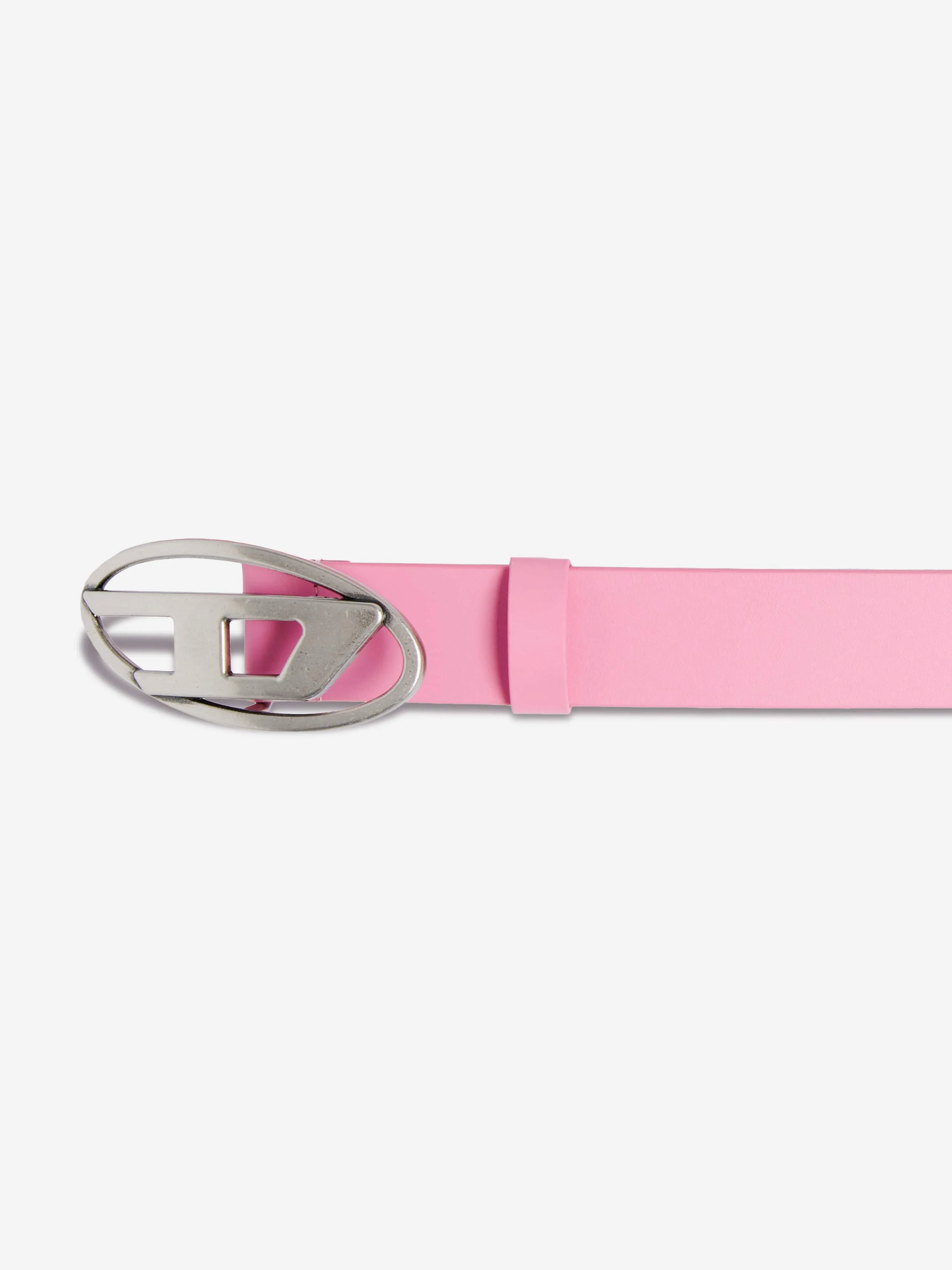 Diesel Girls Leather Oval D Belt in Pink