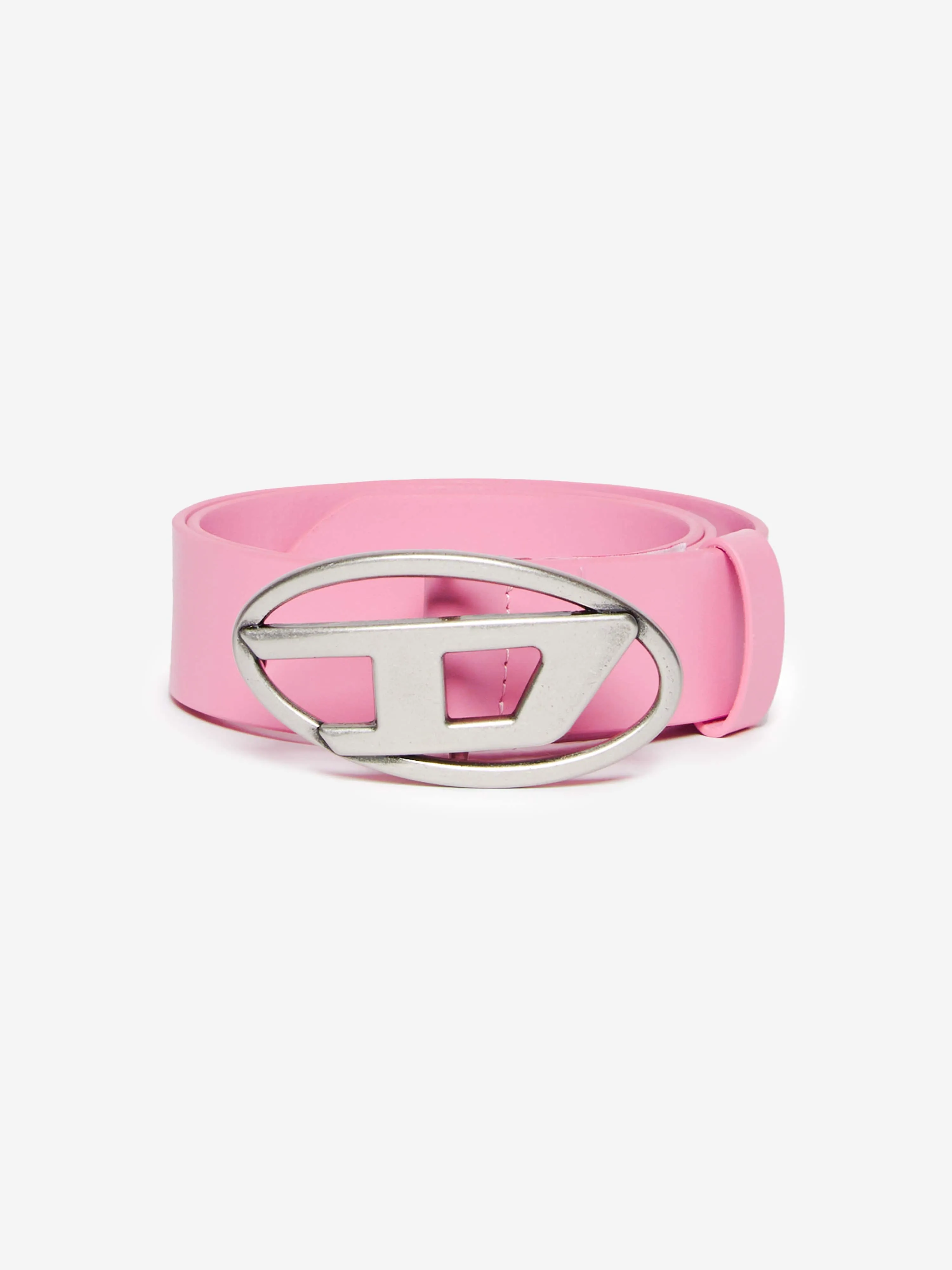 Diesel Girls Leather Oval D Belt in Pink