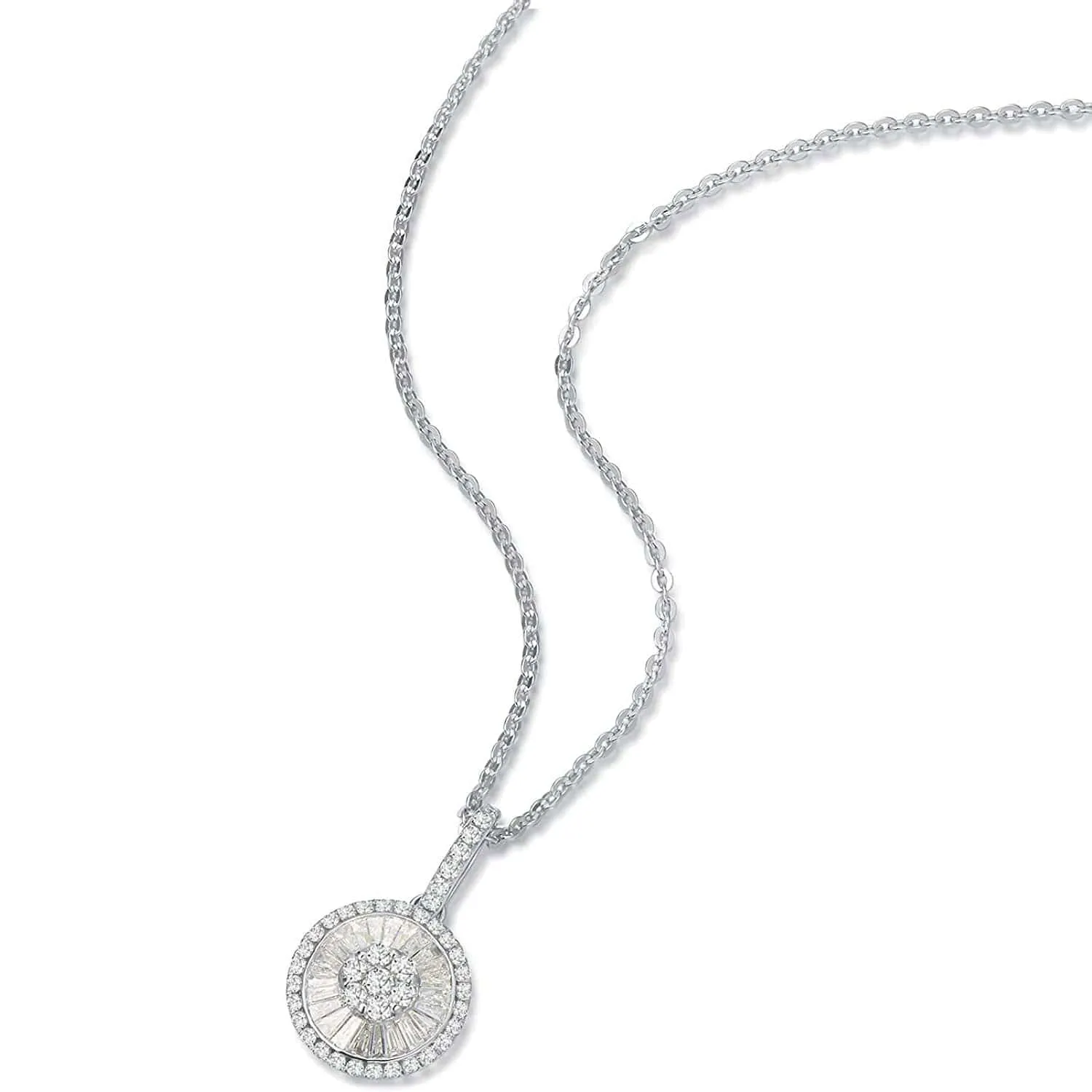 FANCIME Round Circle 18K White Gold Necklace