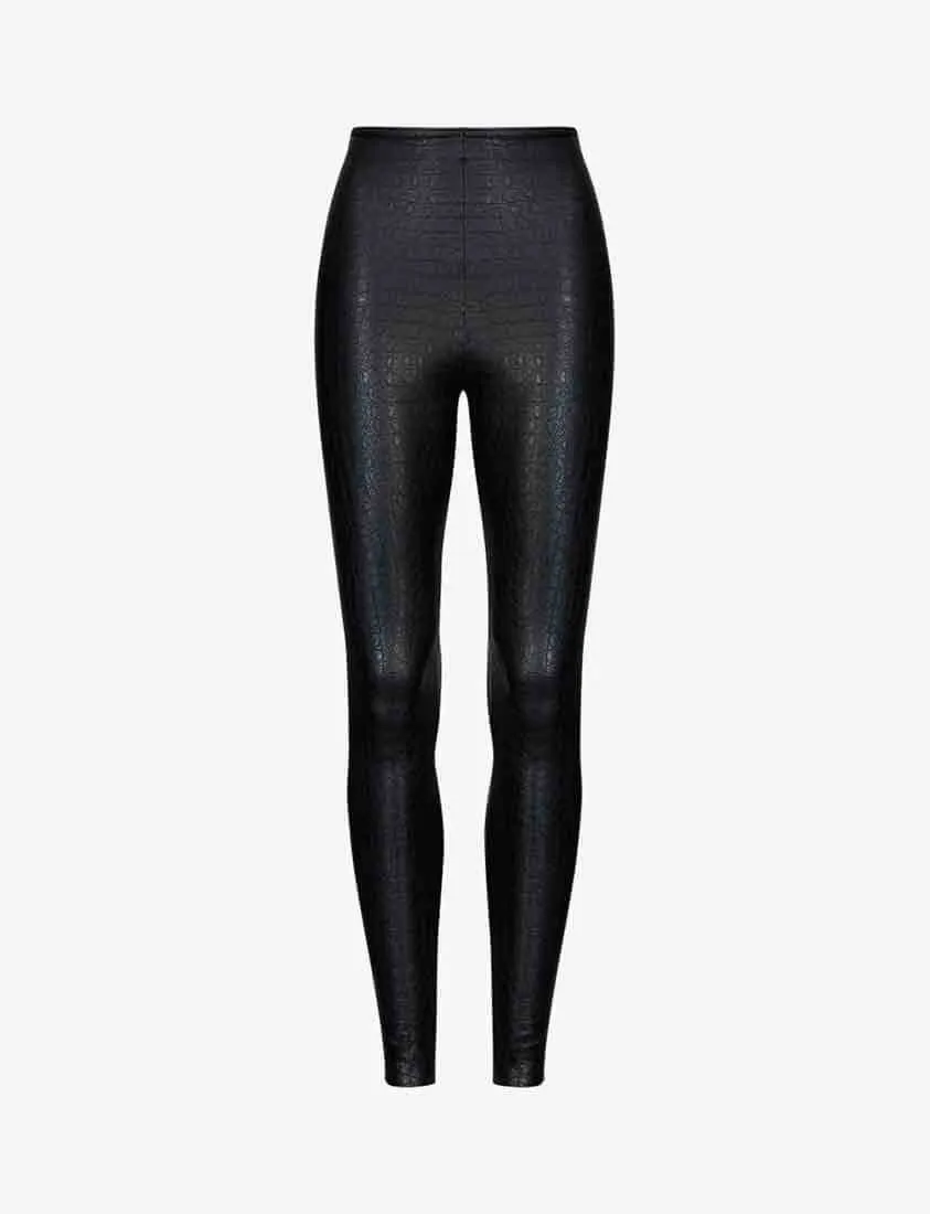 Faux Leather Animal Legging