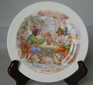 Fun  Transfer Ware  Canape' Plate International Toasting Series  Salute Italy