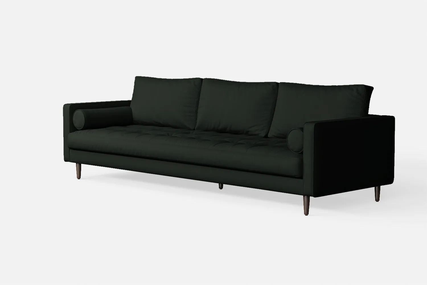 Gela 4 Seater Sofa Green Leather