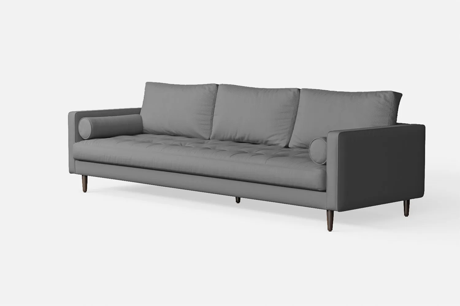 Gela 4 Seater Sofa Grey Leather