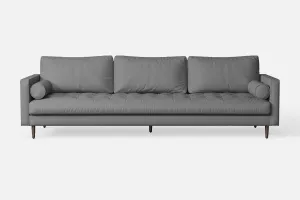 Gela 4 Seater Sofa Grey Leather