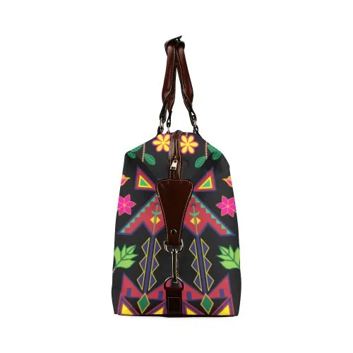 Geometric Floral Spring-Black Classic Travel Bag