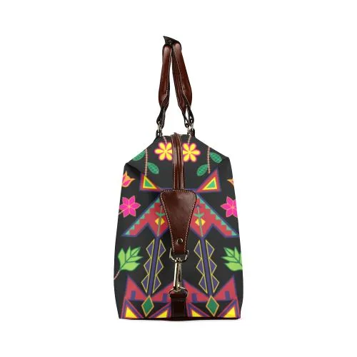 Geometric Floral Spring-Black Classic Travel Bag