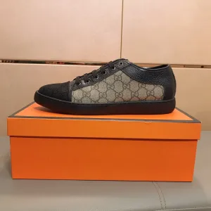 GG ACE BACK GREY LOW-TOP SNEAKERS