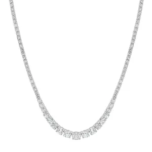 Graduated 4-Prong Diamond Tennis Necklace