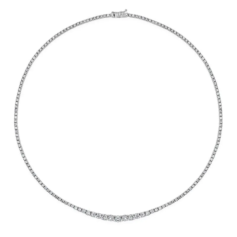 Graduated 4-Prong Diamond Tennis Necklace