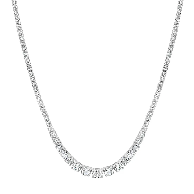 Graduated 4-Prong Diamond Tennis Necklace