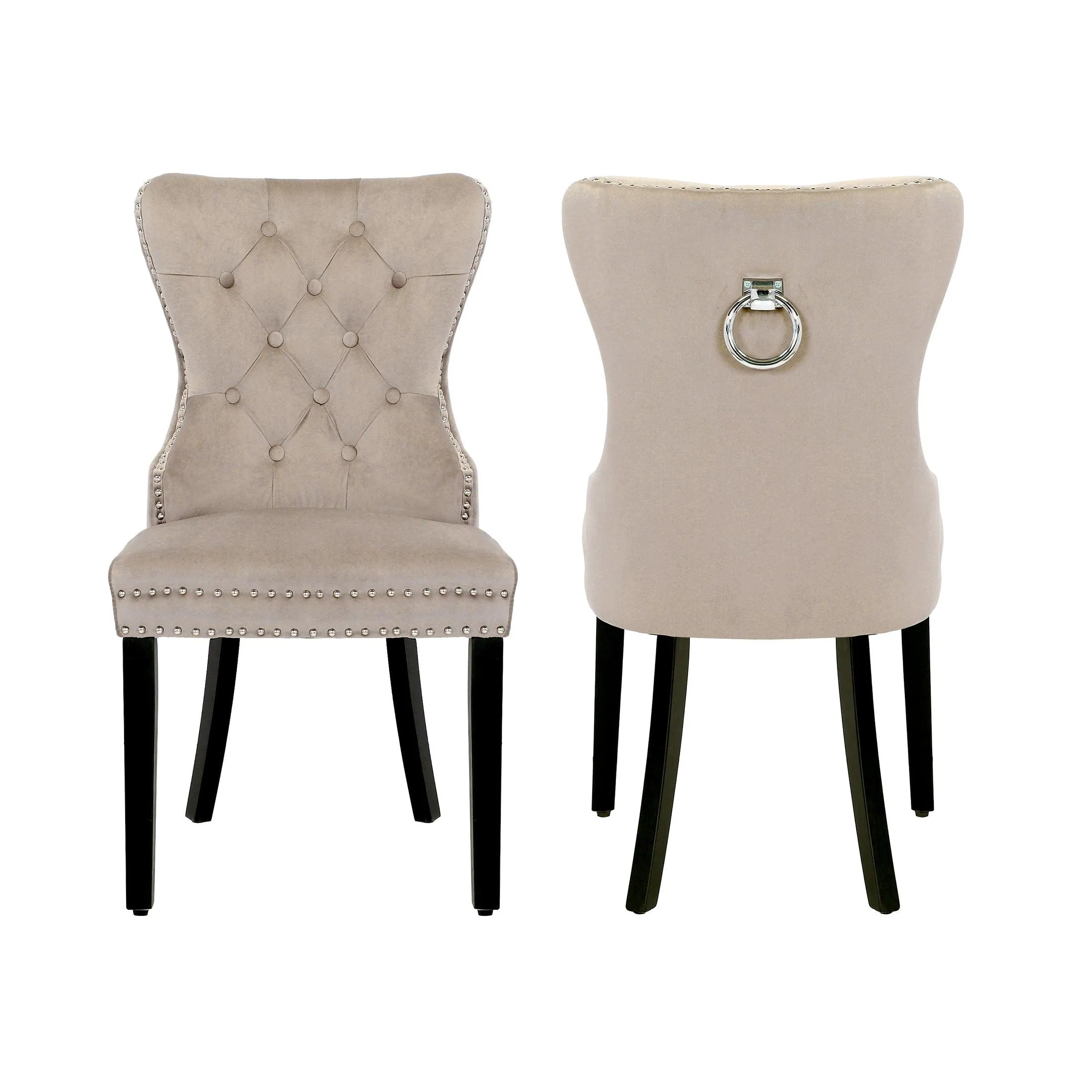 Hank Tufted Velvet Upholstered Dining Side Chair (Set of 2)