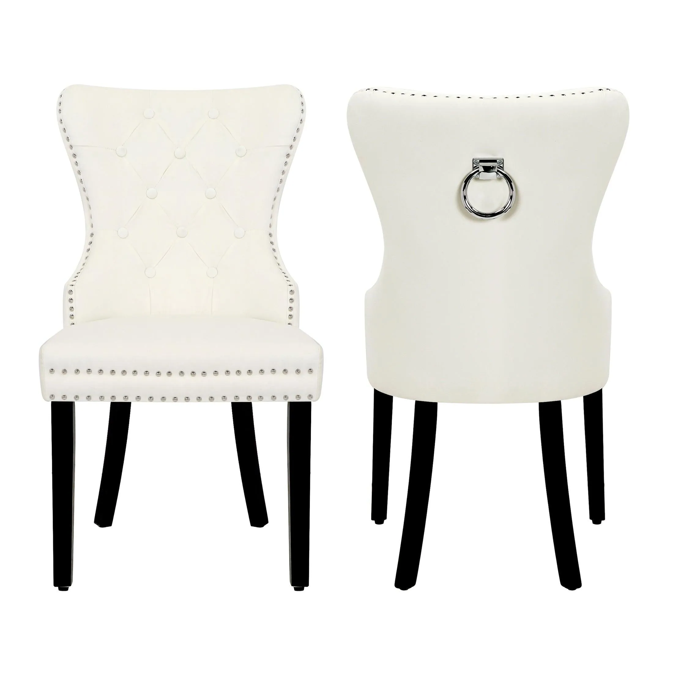 Hank Tufted Velvet Upholstered Dining Side Chair (Set of 2)