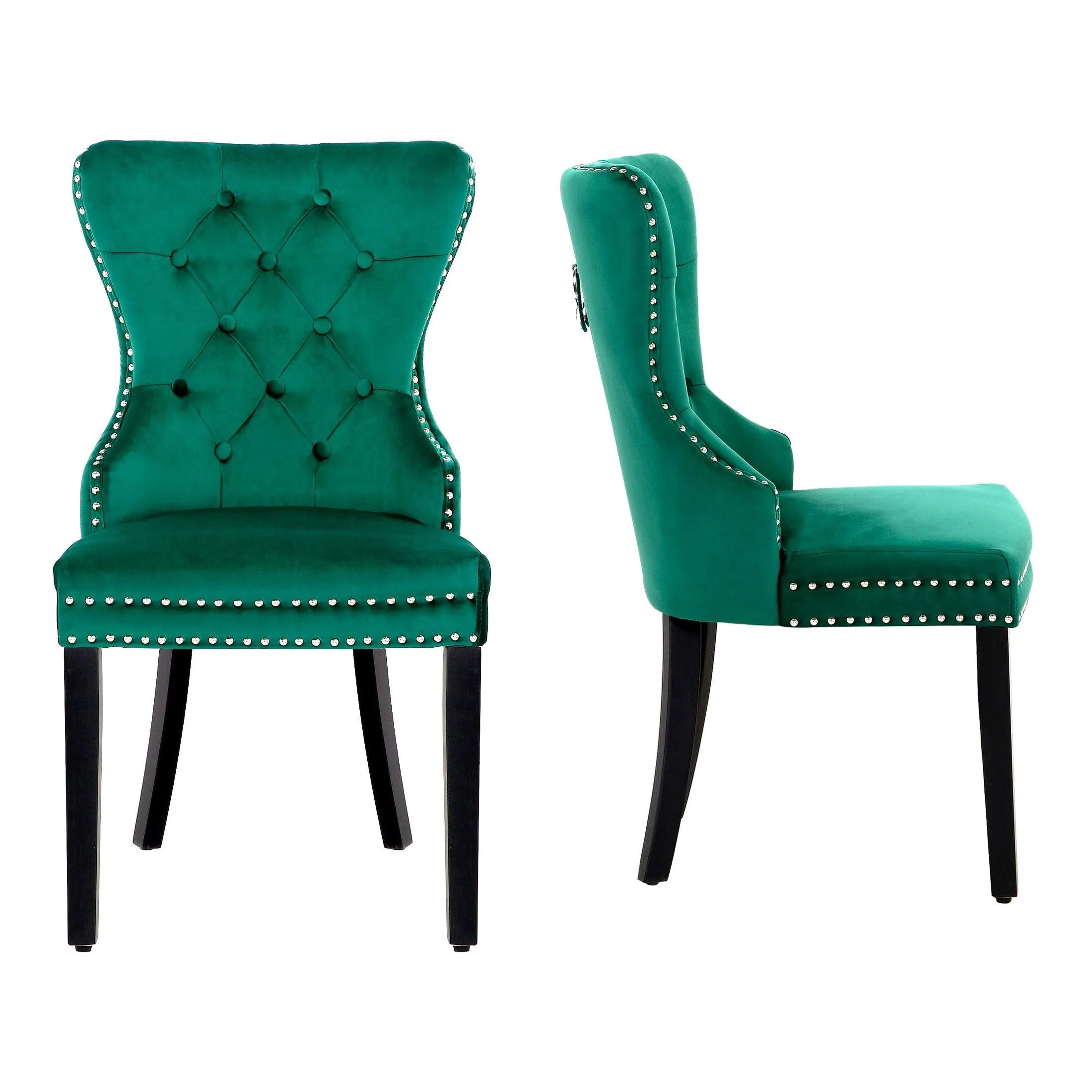 Hank Tufted Velvet Upholstered Dining Side Chair (Set of 2)