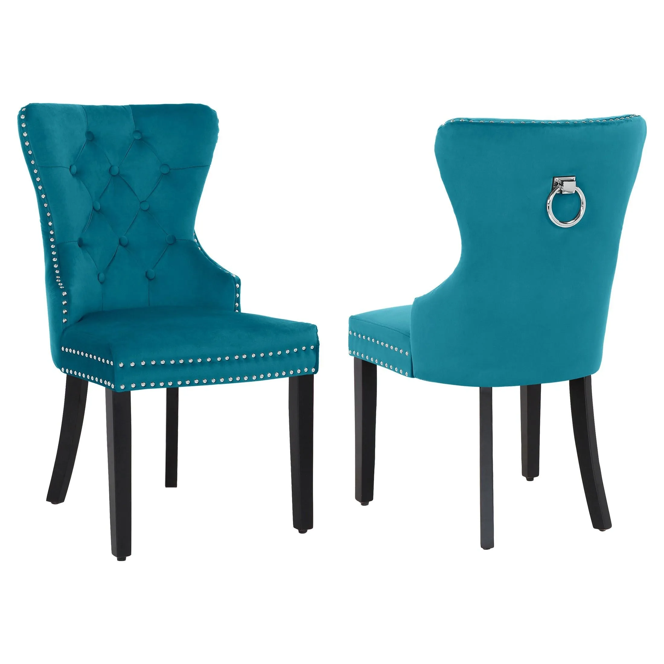 Hank Tufted Velvet Upholstered Dining Side Chair (Set of 2)