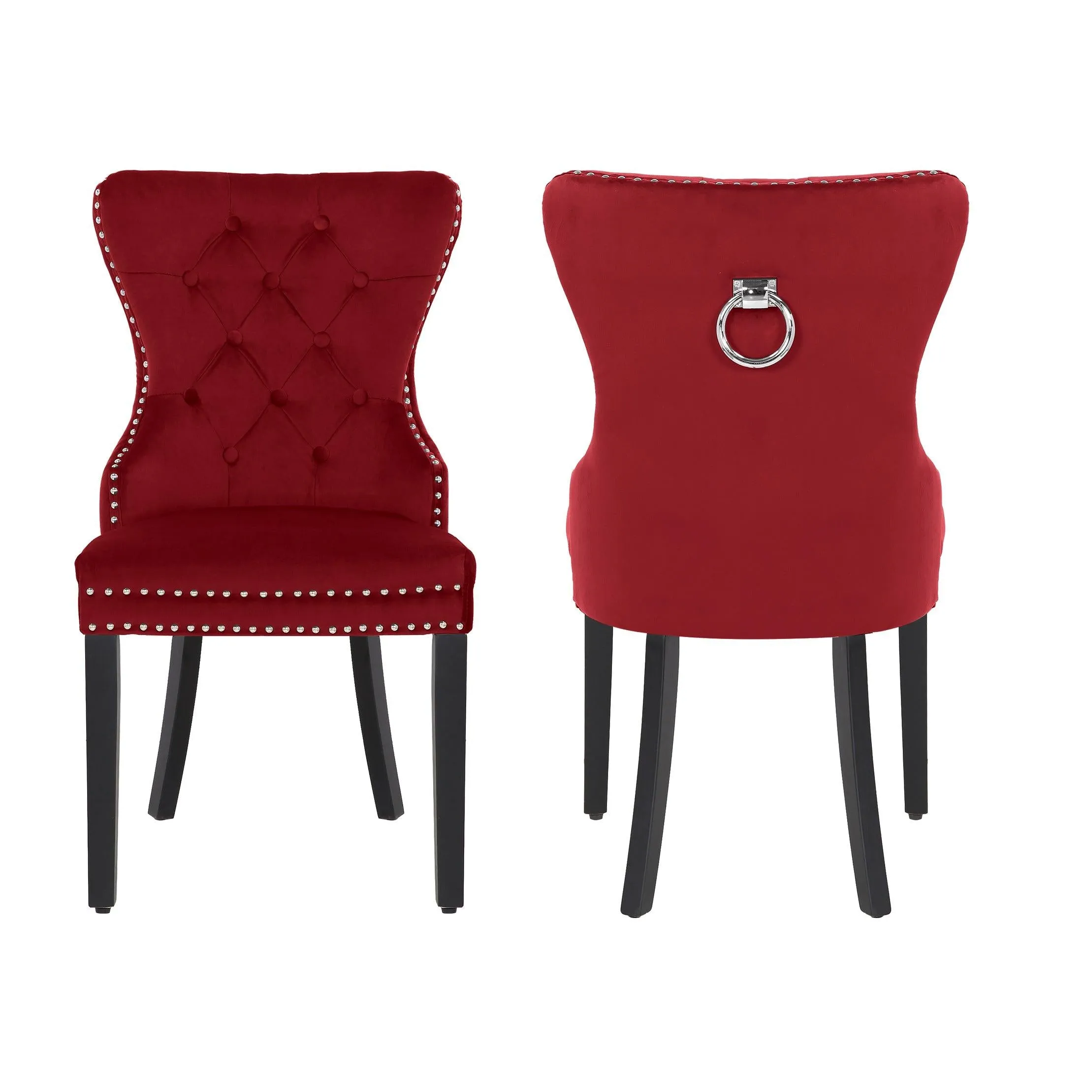 Hank Tufted Velvet Upholstered Dining Side Chair (Set of 2)