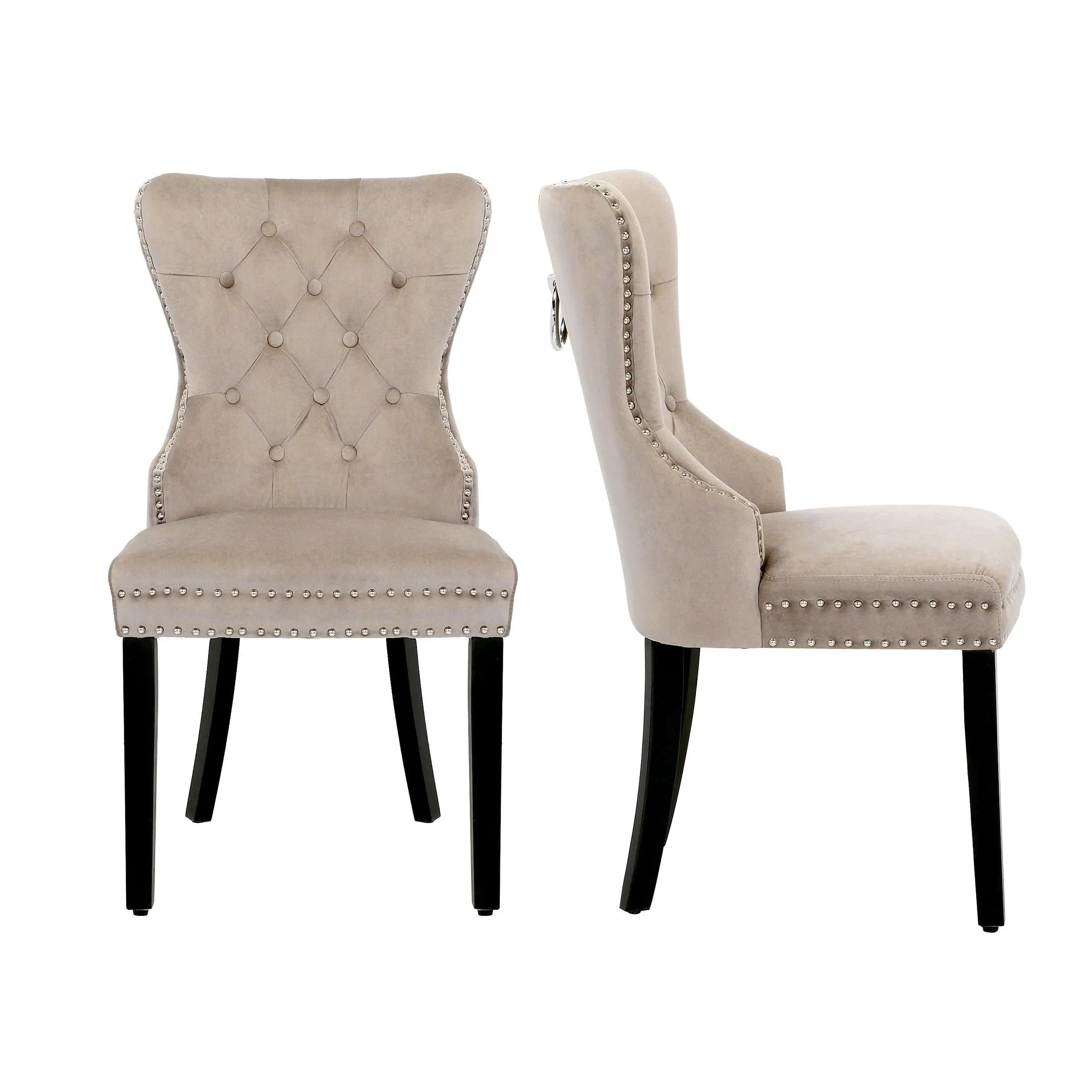 Hank Tufted Velvet Upholstered Dining Side Chair (Set of 2)