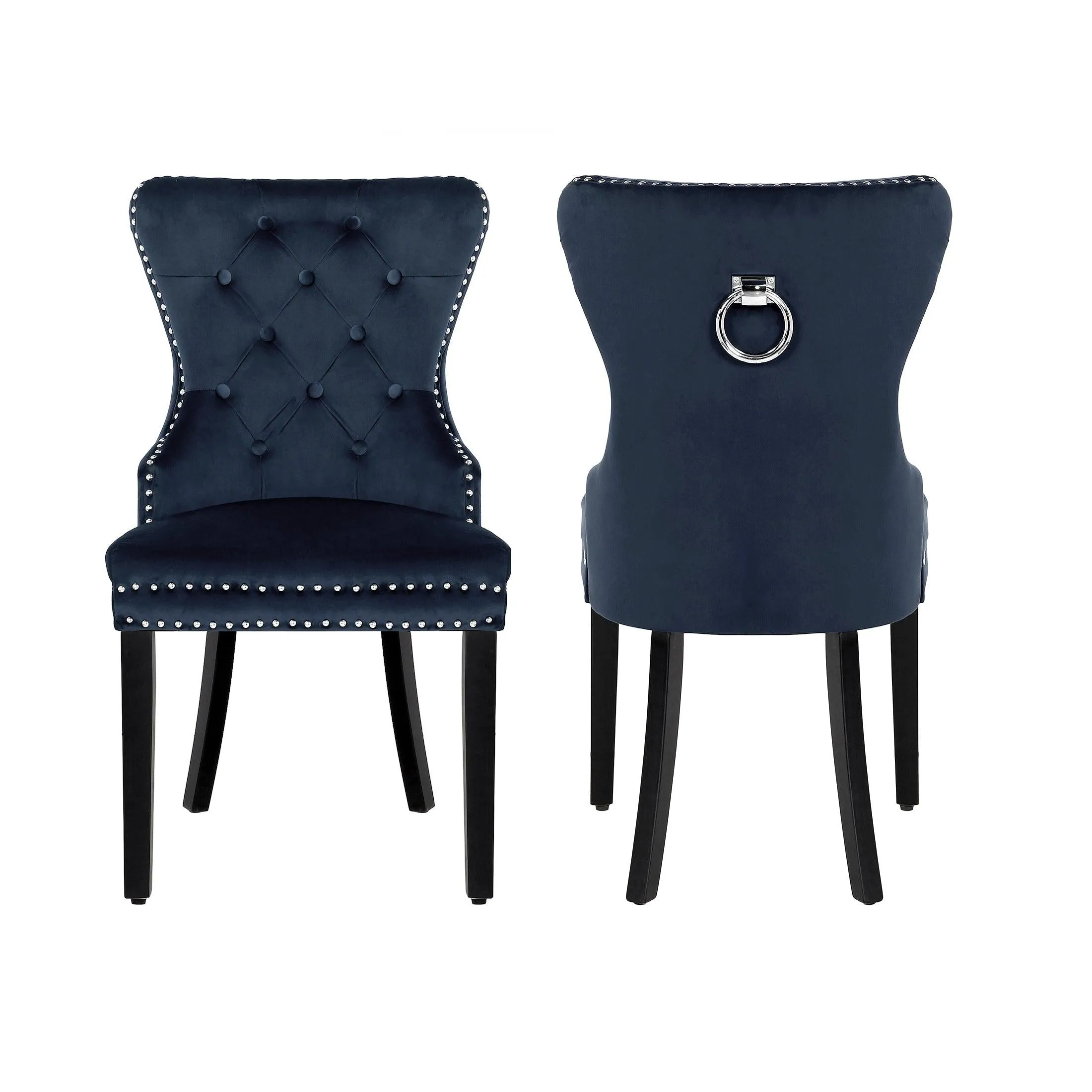 Hank Tufted Velvet Upholstered Dining Side Chair (Set of 2)