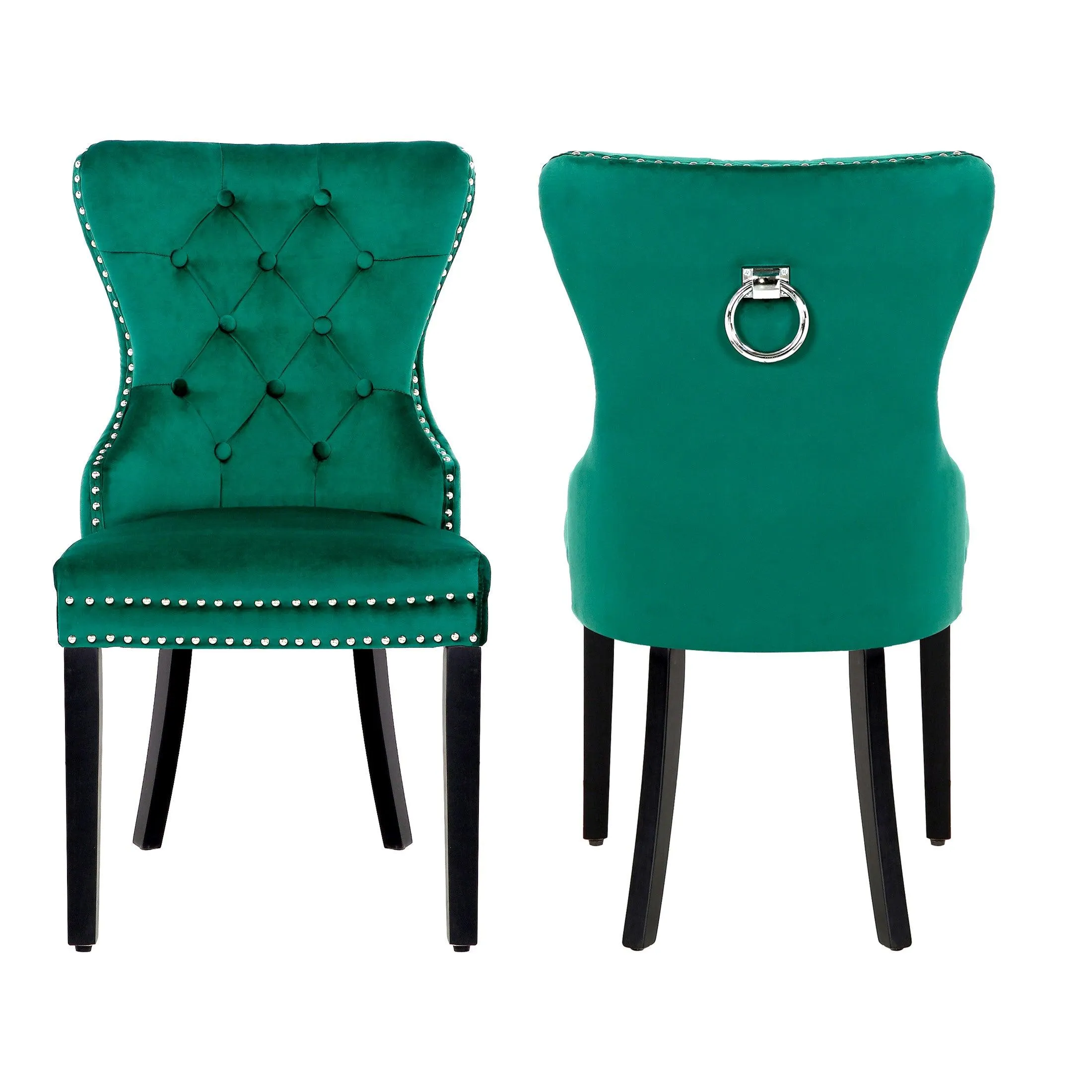 Hank Tufted Velvet Upholstered Dining Side Chair (Set of 2)