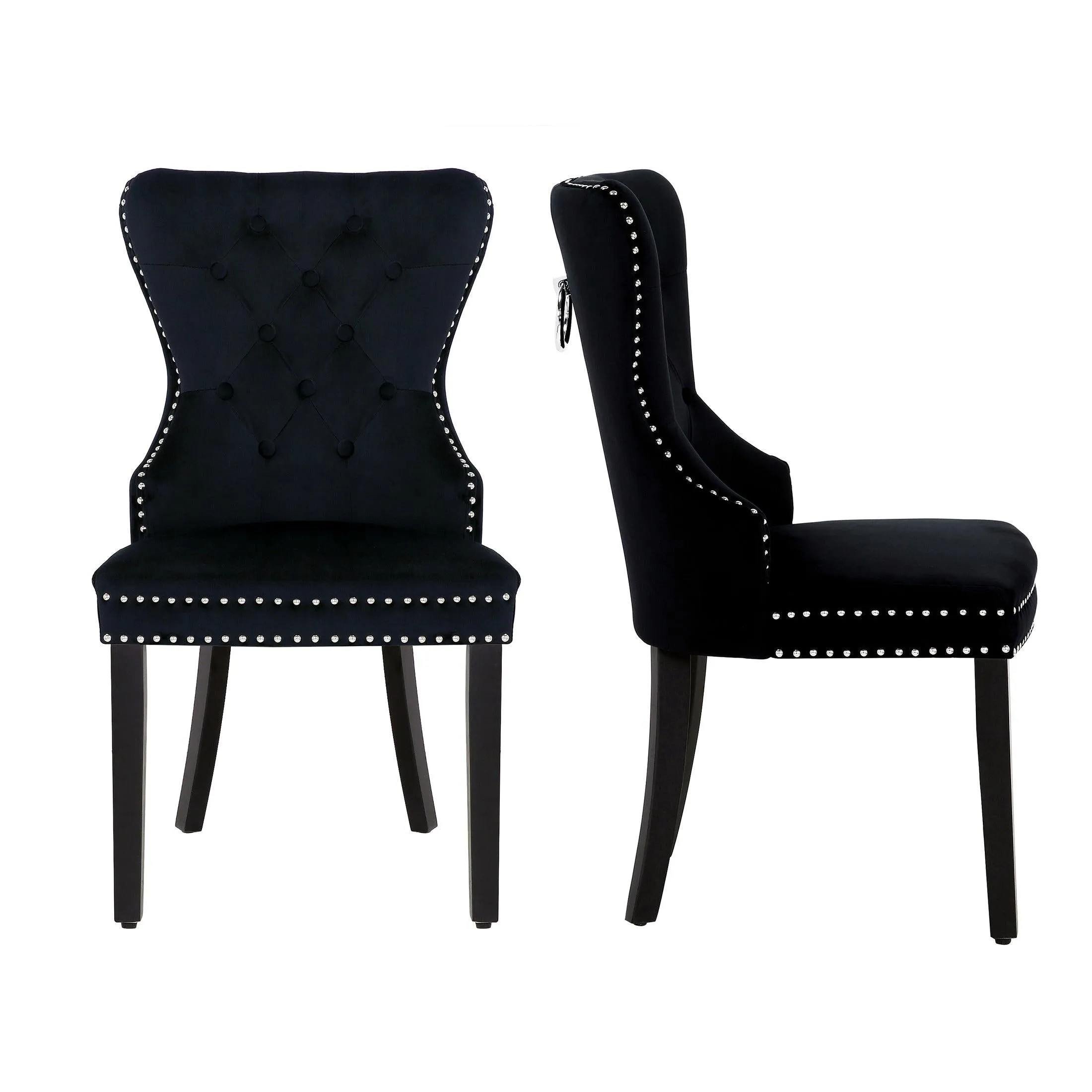 Hank Tufted Velvet Upholstered Dining Side Chair (Set of 2)