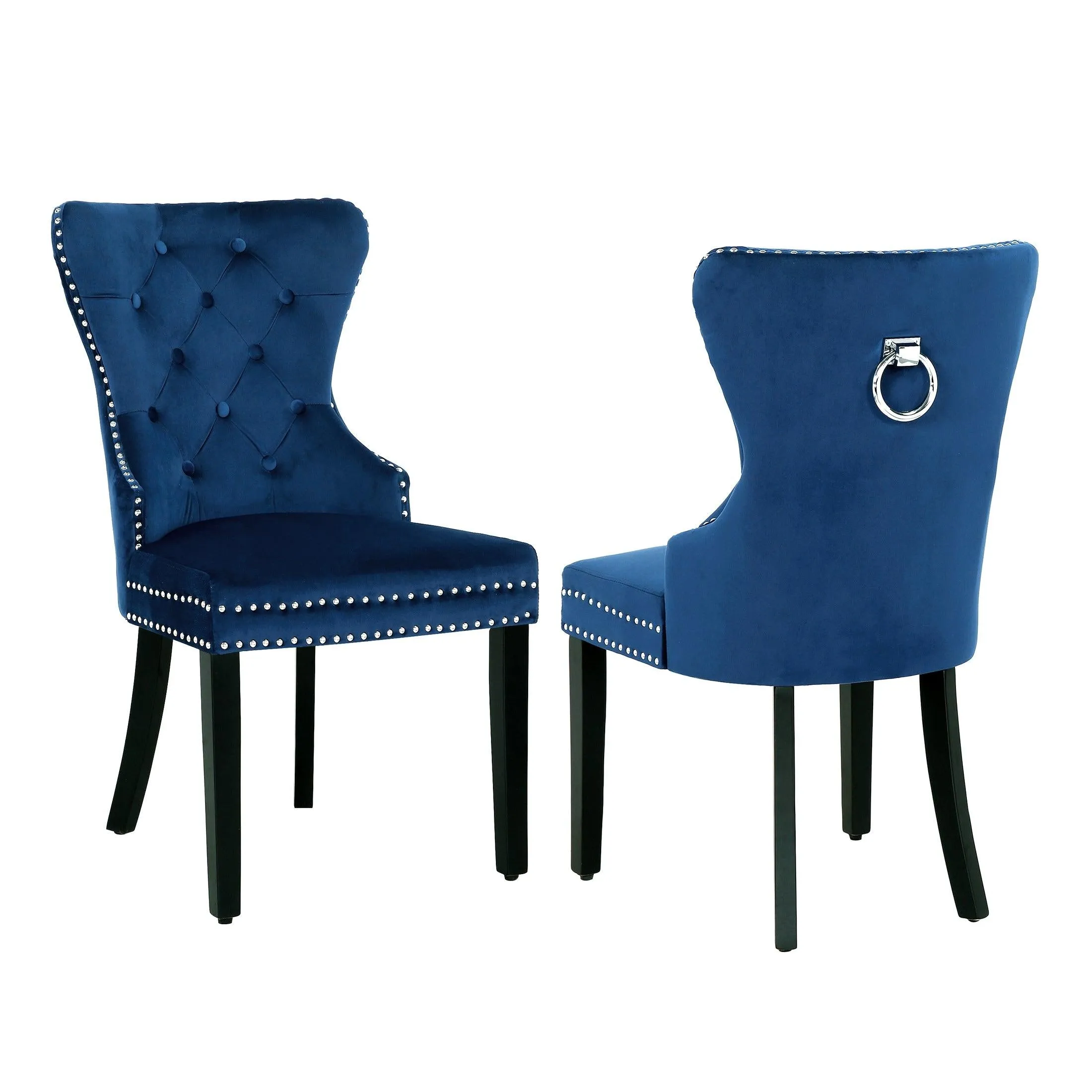 Hank Tufted Velvet Upholstered Dining Side Chair (Set of 2)