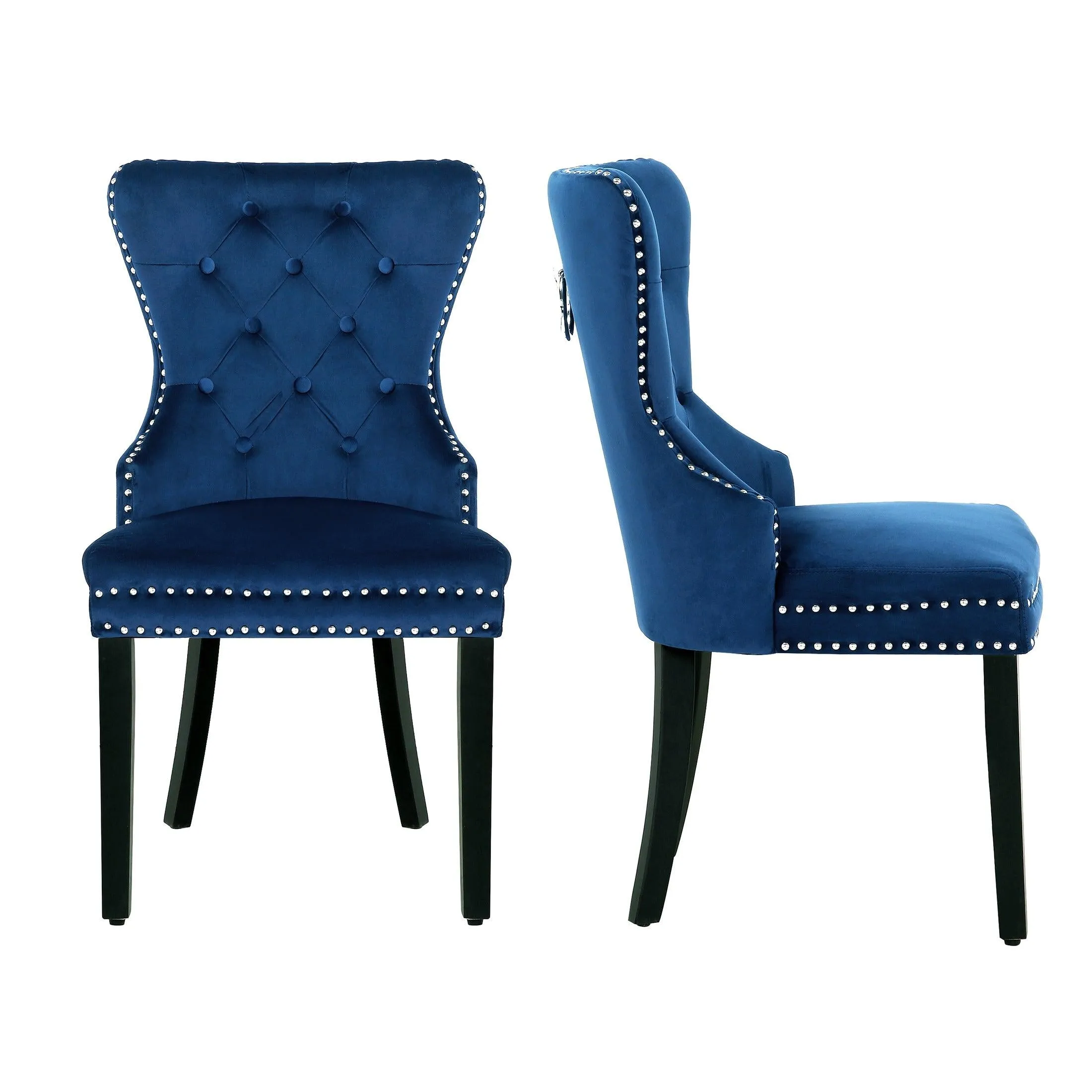 Hank Tufted Velvet Upholstered Dining Side Chair (Set of 2)